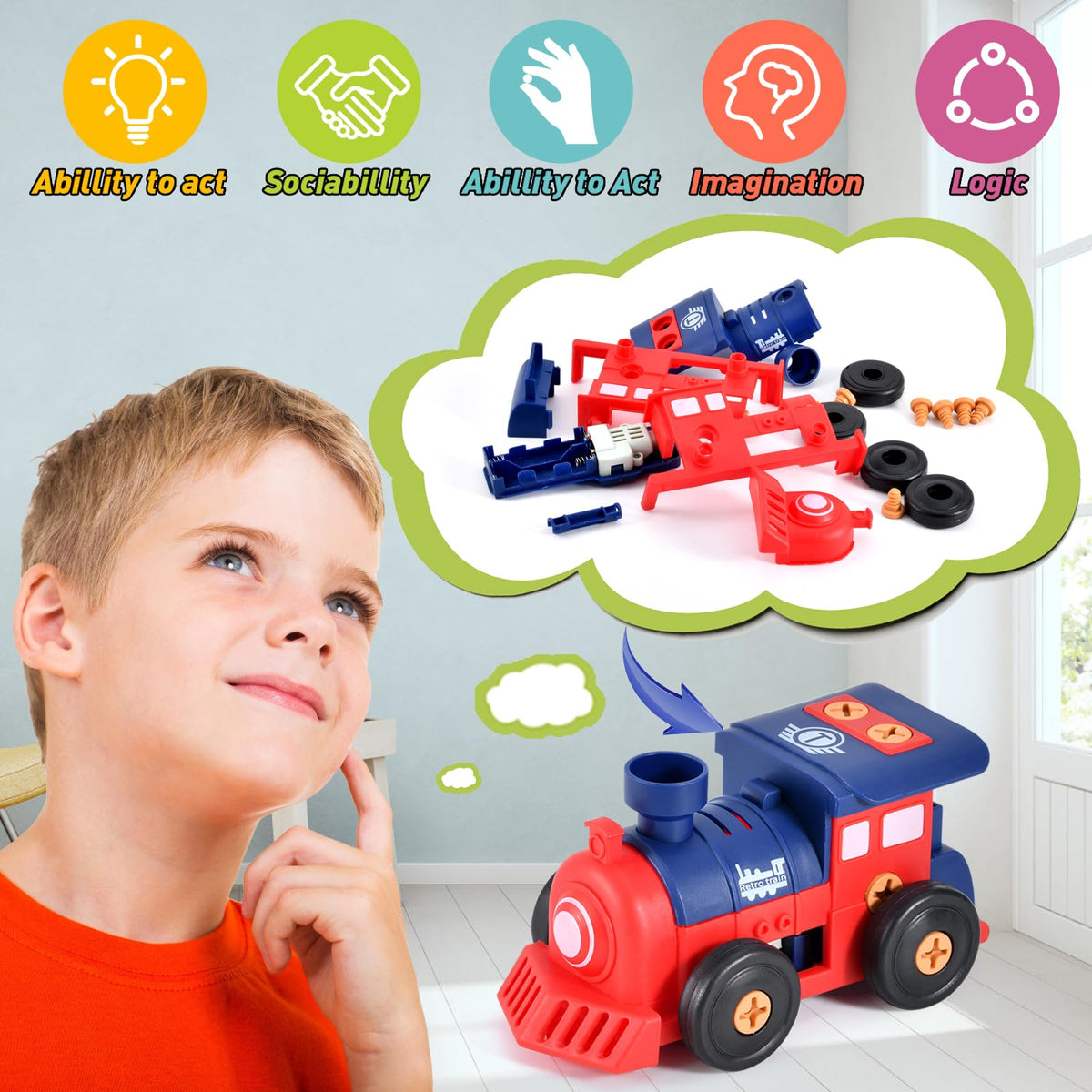 DICROON take-apart ABS plastic toy materials ensure safe durable play