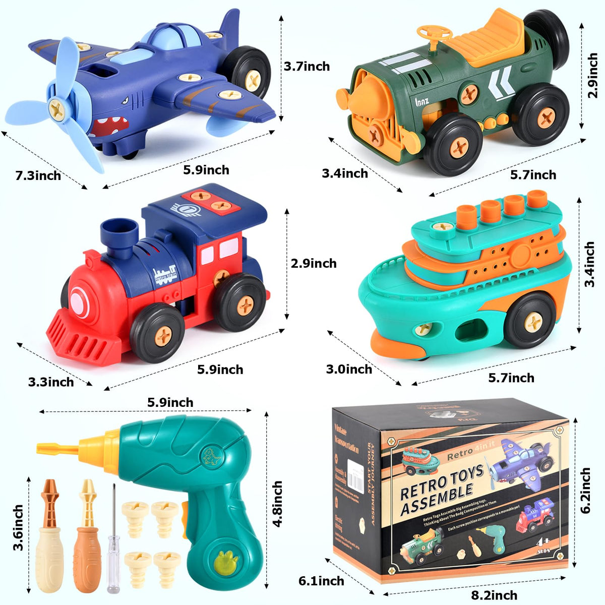 DICROON take-apart train assembly aids motor skills through play
