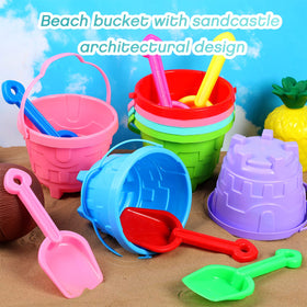 Didaey green beach bucket with castle design for inspired sand castles.