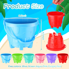 Didaey pink beach bucket with castle design for sunny day fun.