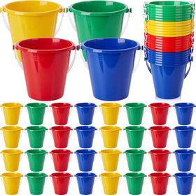 Didaey beach bucket set in neon colors for easy sandcastle building at the shore.