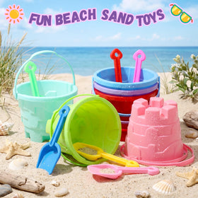Didaey green beach bucket with castle design for outdoor creativity