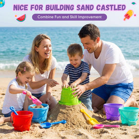 Didaey purple beach bucket with castle design invites colorful sand stories
