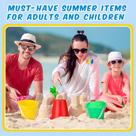 Didaey green sand bucket with handle for colorful beach crafts