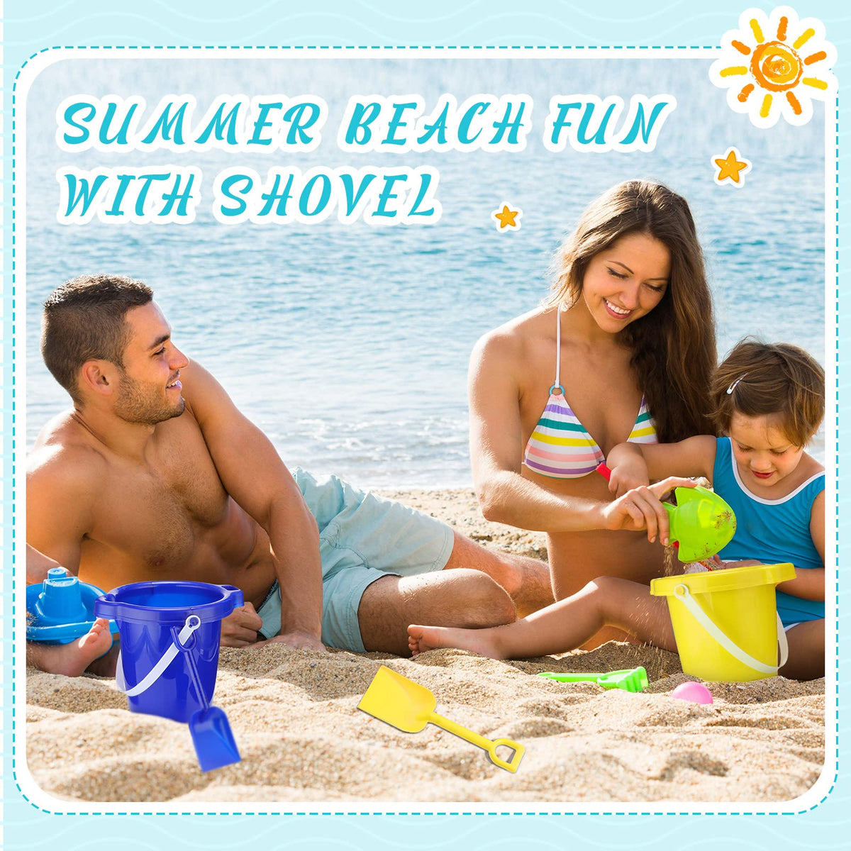 Didaey 7-5inch sand buckets size for easy handling by kids.