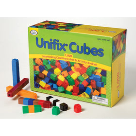 Didax Unifix Cubes 1000-piece set arranged on table for counting and pattern work