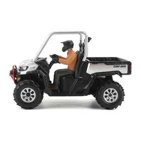 Diecast Masters Can-Am Defender X MR Silver window box packaging emphasizes collectible status.