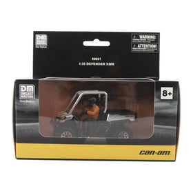 Diecast Masters Can-Am Defender X MR Silver packaging-ready model for gifting and display.