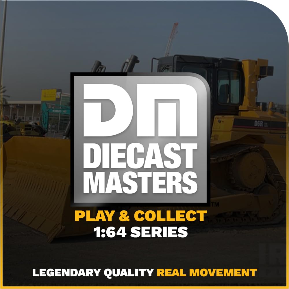 Diecast Masters D6R XL scale model compared to 1:64 items for reference.