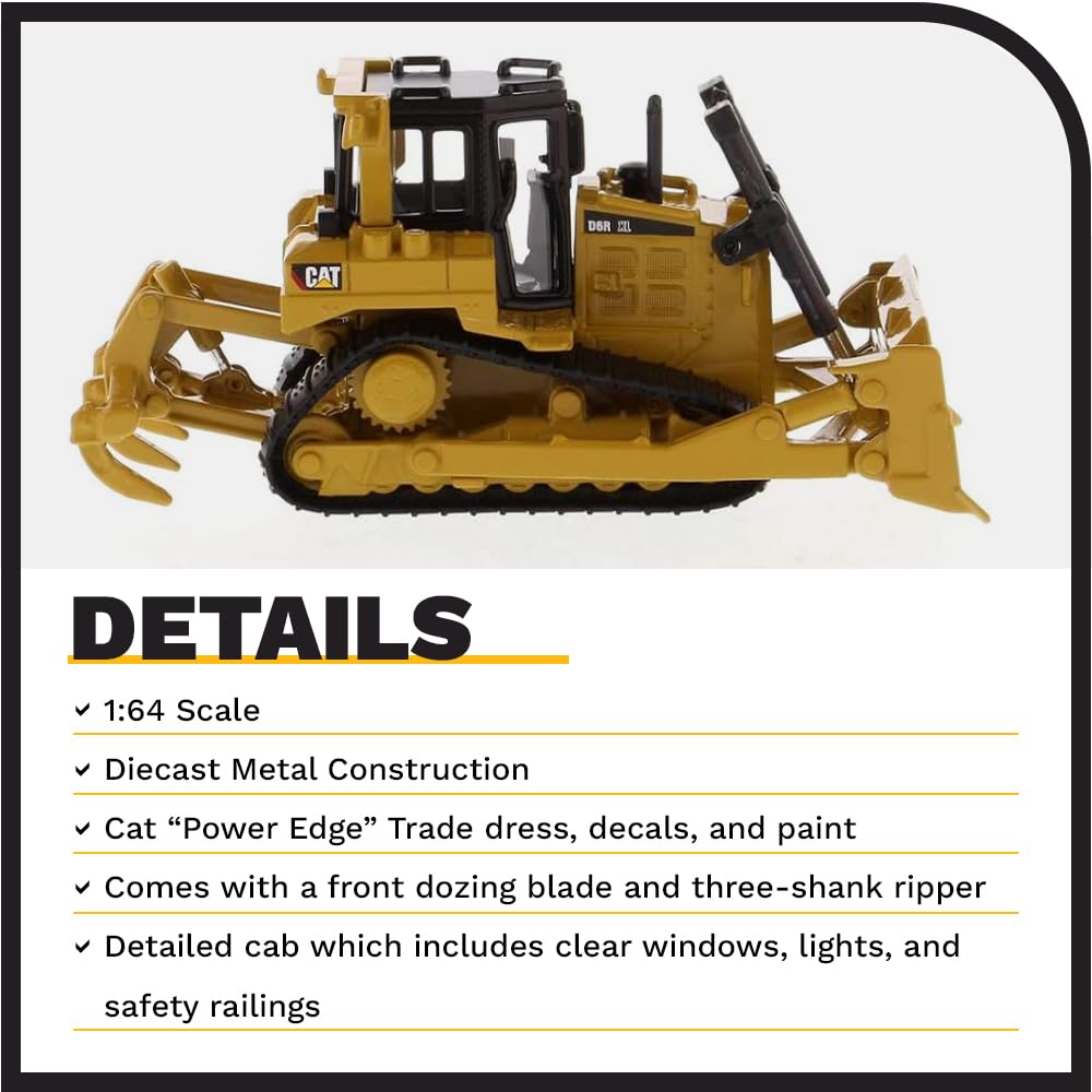 Diecast Masters D6R XL top view reveals clean silhouette ideal for shelf display.