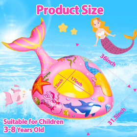 DIFOLA inflatable mermaid float is easy to inflate, deflate, and transport for trips