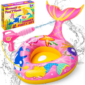 DIFOLA Mermaid pool float with water gun for kids ages 3-8