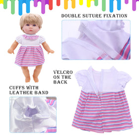 Digabi frilly dress detail front and back highlighting full coverage.