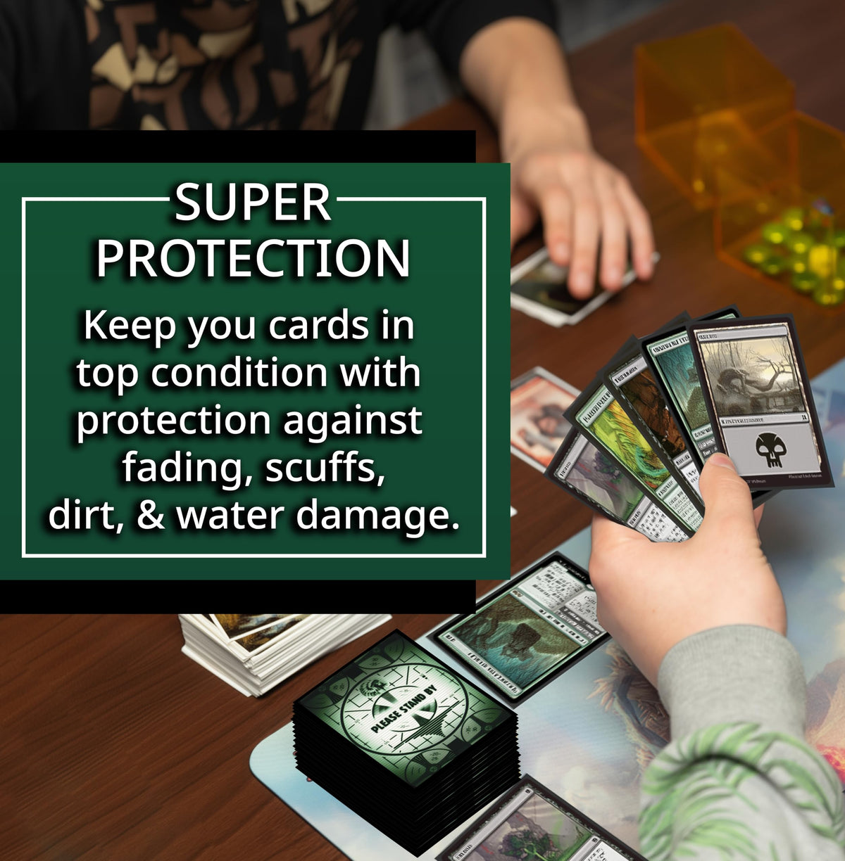 Archival-safe PVC-free polypropylene construction protects cards from stains and discoloration.