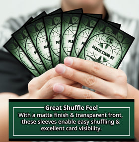 Digital Sorcery Studio Please Stand By sleeves stacked, ready for safe deck building and shuffling.