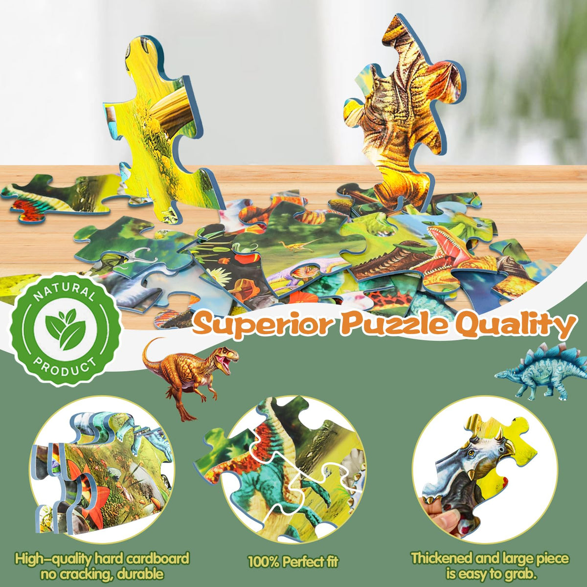 DIGOBAY 70-piece dinosaur puzzle challenges fine motor skills and problem-solving