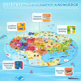 DIGOBAY colourful geography artwork invites exploration of landmarks and regions.