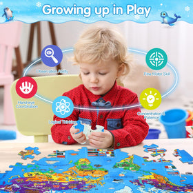 DIGOBAY educational continents puzzle supports hands-on geography skills.