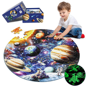 DIGOBAY glow-in-the-dark solar system puzzle with planets for curious kids.