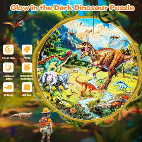 DIGOBAY glow dinosaur floor puzzle night skeleton scene sparks curiosity about prehistoric life