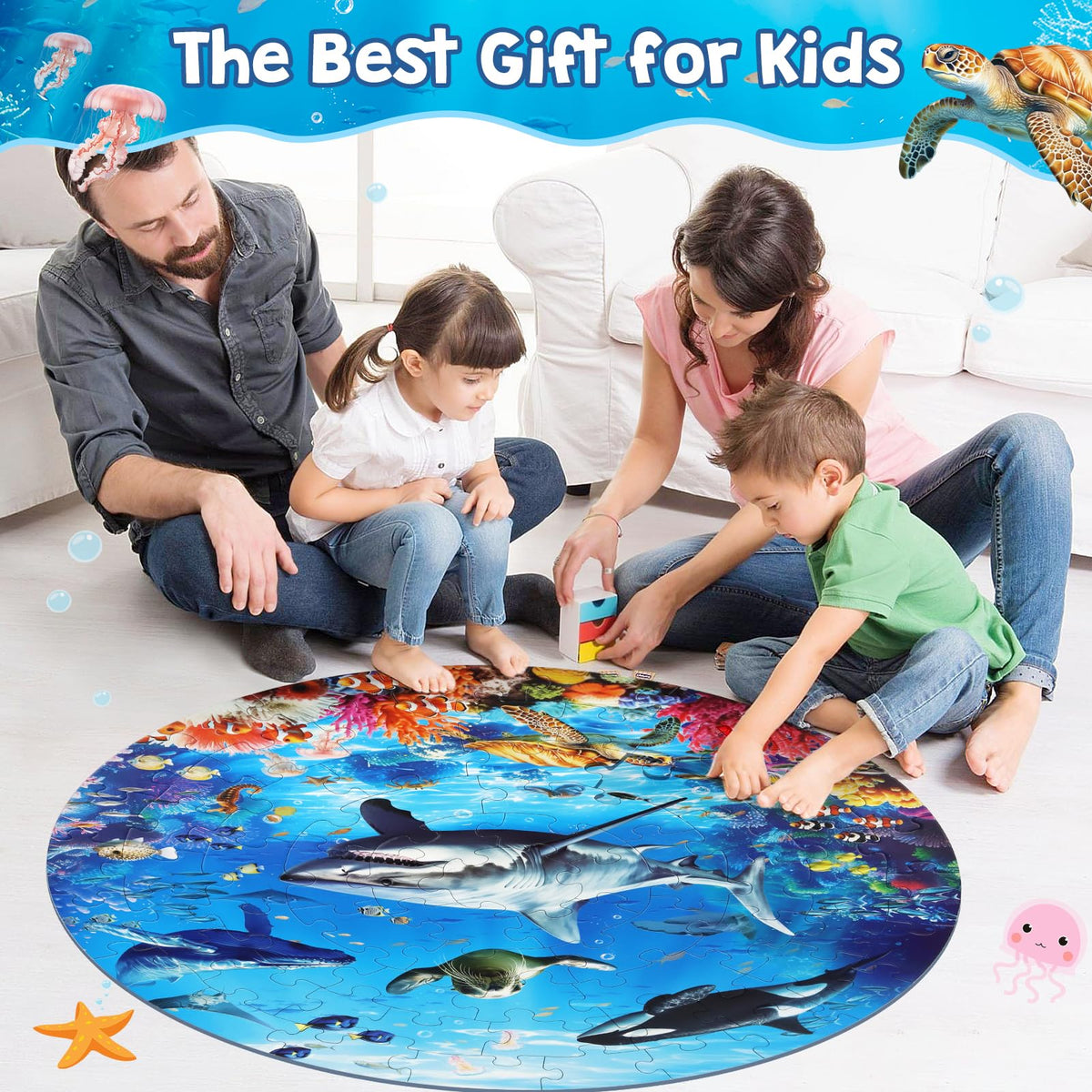 DIGOBAY large round puzzle supports cooperative play and family bonding.