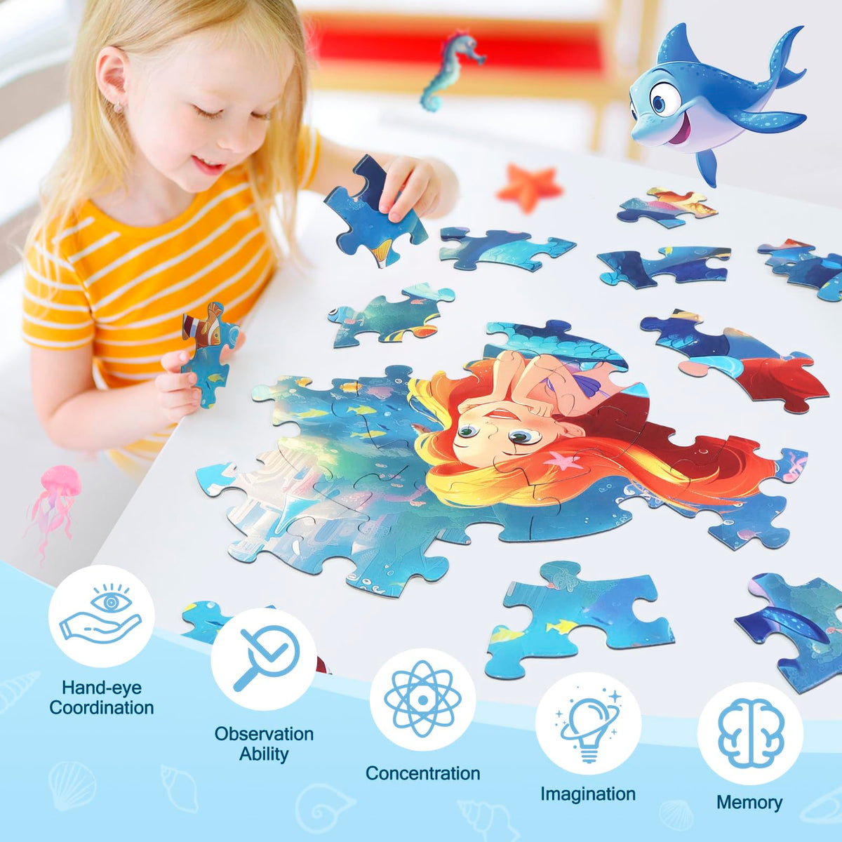 DIGOBAY mermaid assembly moment—kids build hand-eye coordination while having fun.