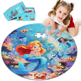 DIGOBAY mermaid floor puzzle box—gift-ready packaging and easy storage for parents.