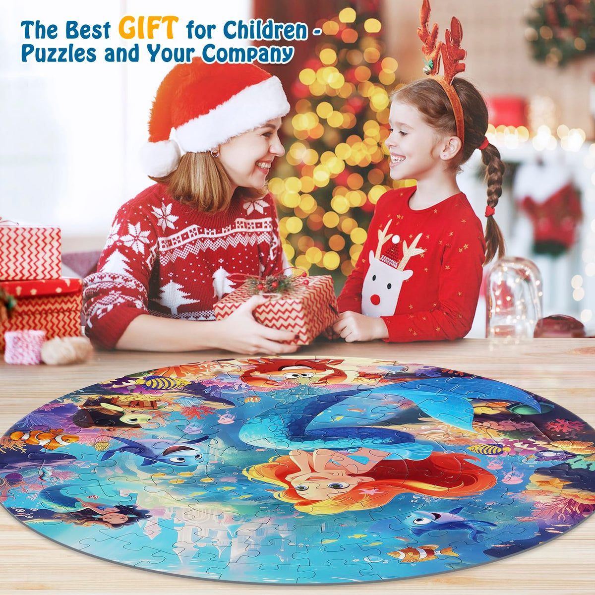 DIGOBAY mermaid floor puzzle engaging family activity—shared joy and learning.