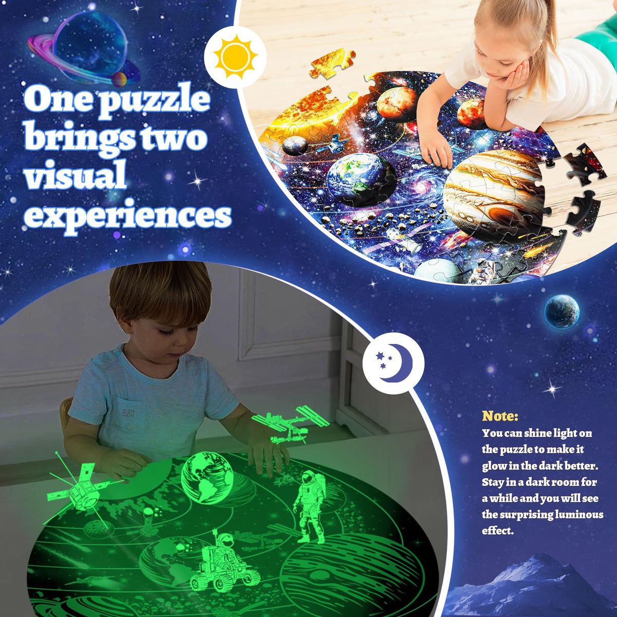 DIGOBAY night glow effect adds magical space nights after light exposure.