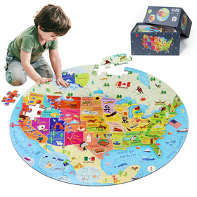 DIGOBAY USA map puzzle highlights state locations for family geography learning.