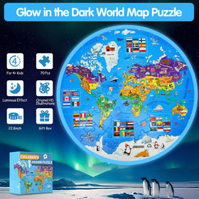 DIGOBAY world map puzzle land marks and flags enhances cultural awareness.