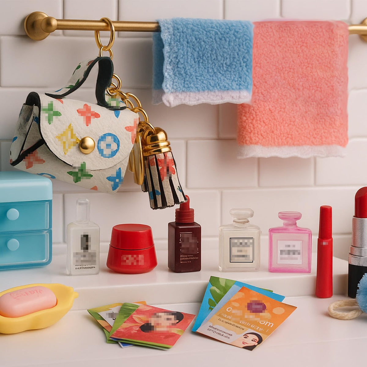 Diinokiy miniature handbag adds authentic accessory detail for dolls and display