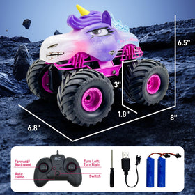 Dillaylamou Unicorn RC Car battery setup shows dual 1800mAh packs for longer sessions.