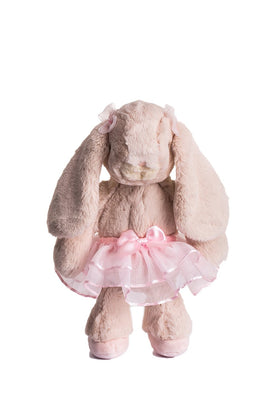 DILLY DUDU ballerina bunny 10-inch plush in pink tutu for cuddling