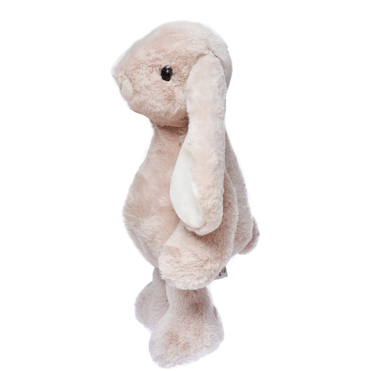 DILLY DUDU beige bunny plush eyes and ears close-up, kid-safe play emphasis.