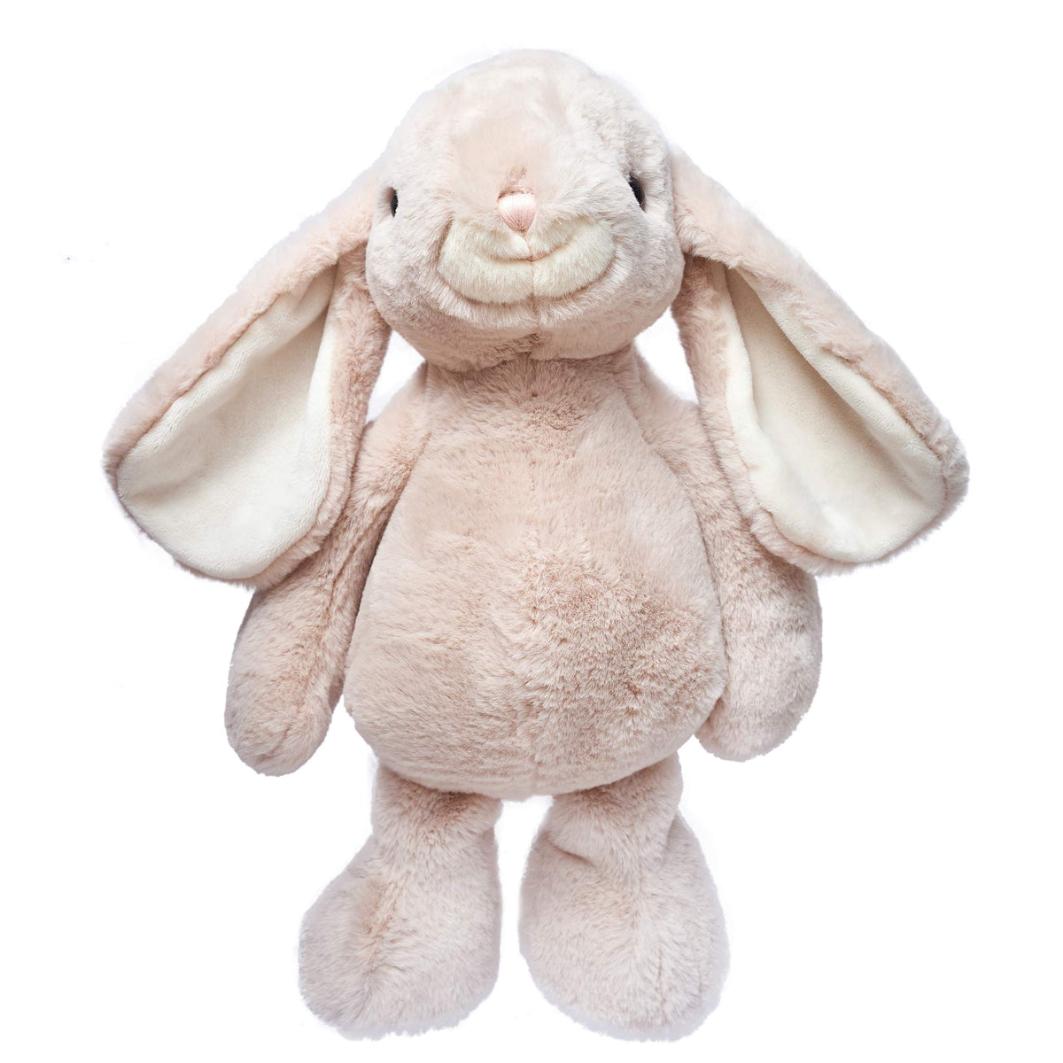 DILLY DUDU beige bunny rabbit plush sitting pose, ideal for cozy display and cuddling.