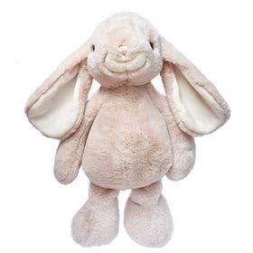 DILLY DUDU beige bunny rabbit plush sitting pose, ideal for cozy display and cuddling.
