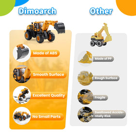Dimoarch bulldozer toy inviting sand moving and site-style pretend work.