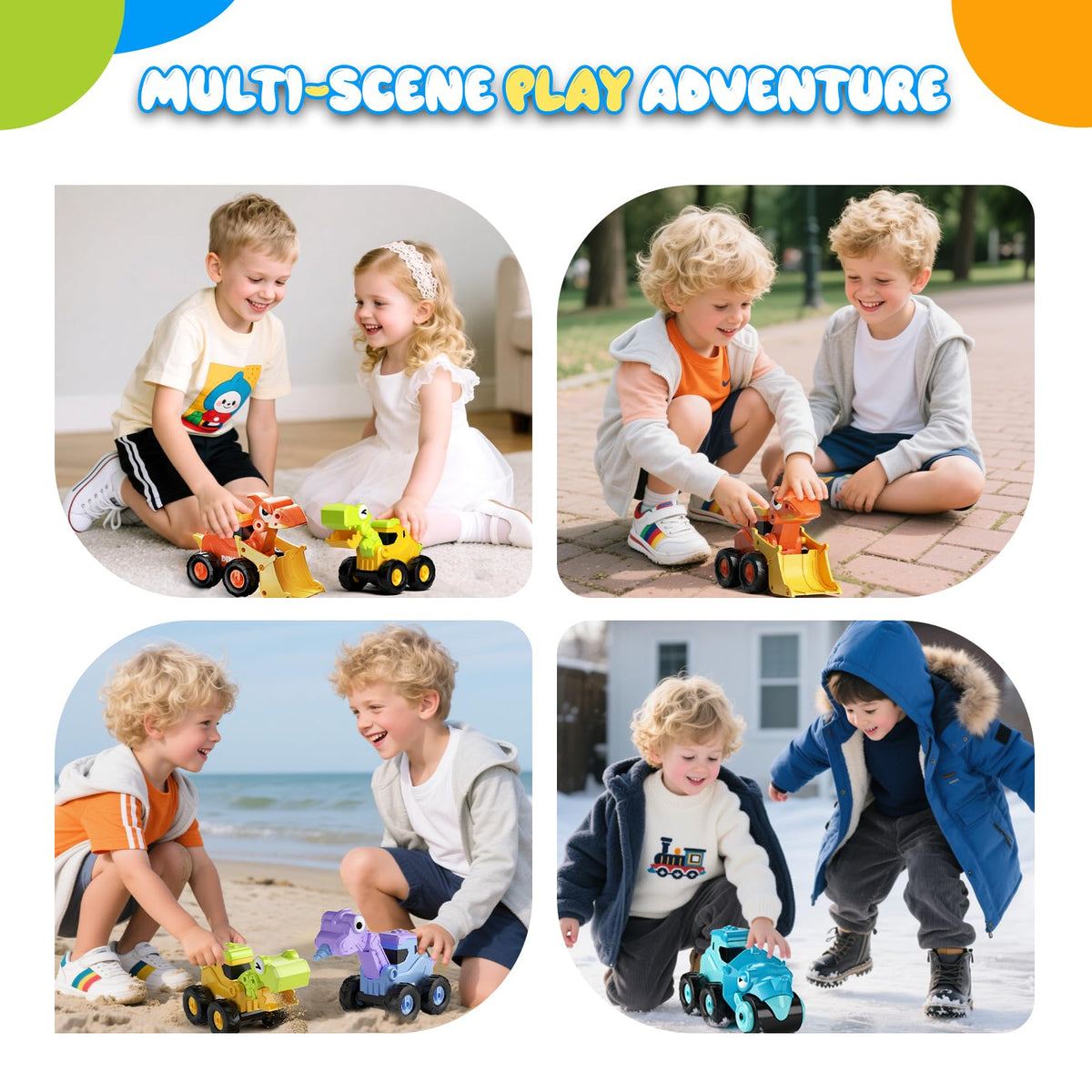 Dimoarch packaged set presents four dinos for gifting and party favors.