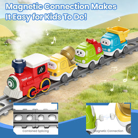 Dimoarch curved tracks allow flexible layouts for varied storytelling and exploration.