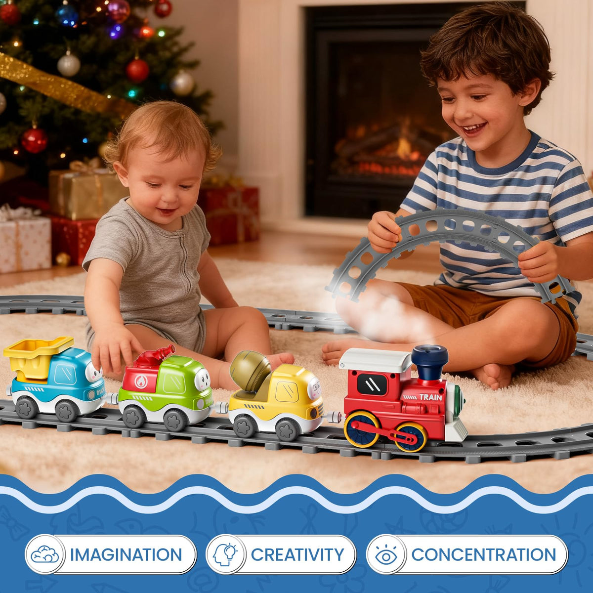 Dimoarch road signs introduce kid-friendly traffic cues during indoor play.