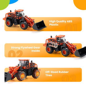 Dimoarch forklift truck toy with lifting arms for pretend loading and transfer.