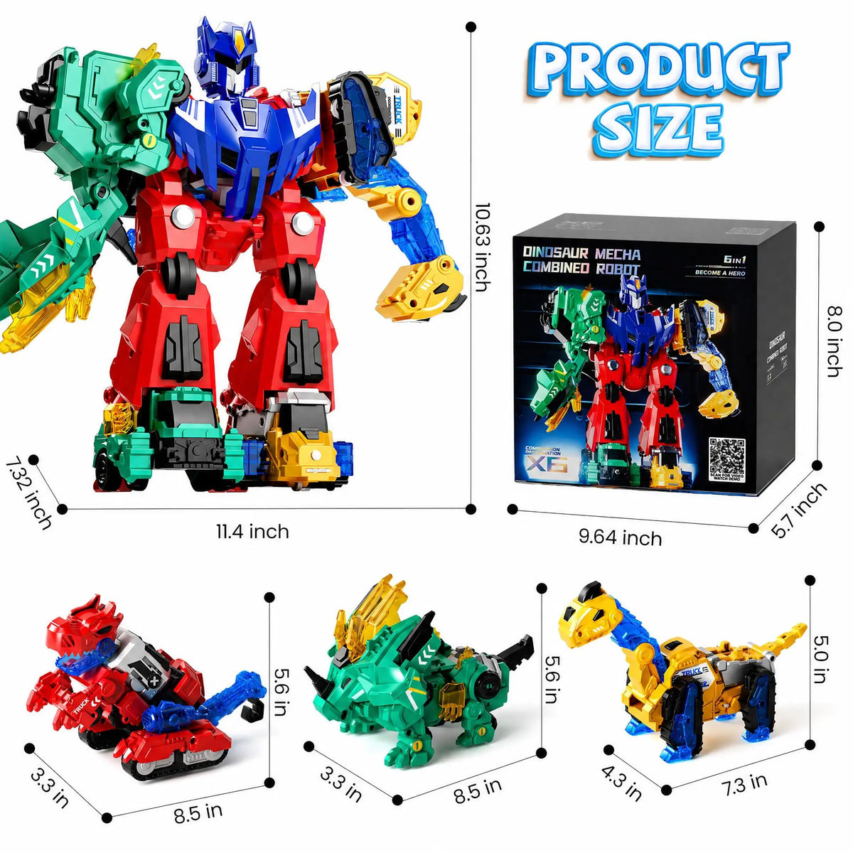 Dimoarch magnetic dino side view highlighting compact, durable construction