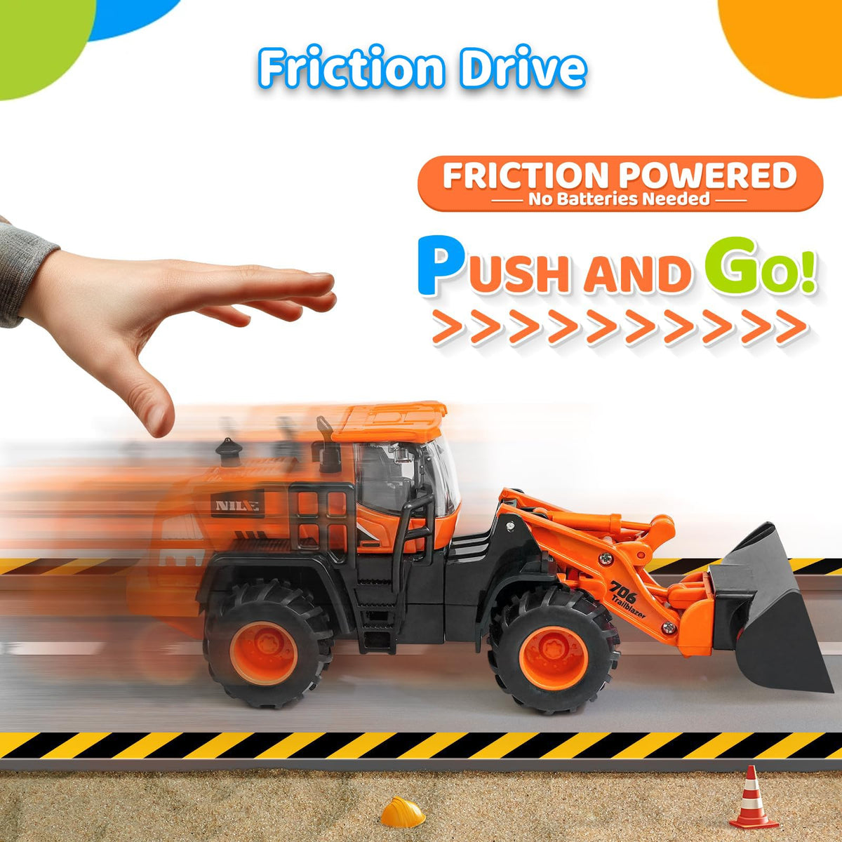 Dimoarch snow plow truck toy for pretend winter cleanup and roleplay fun.