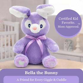 Dimple Bella sensory-stimulating bunny for soothing baby play.