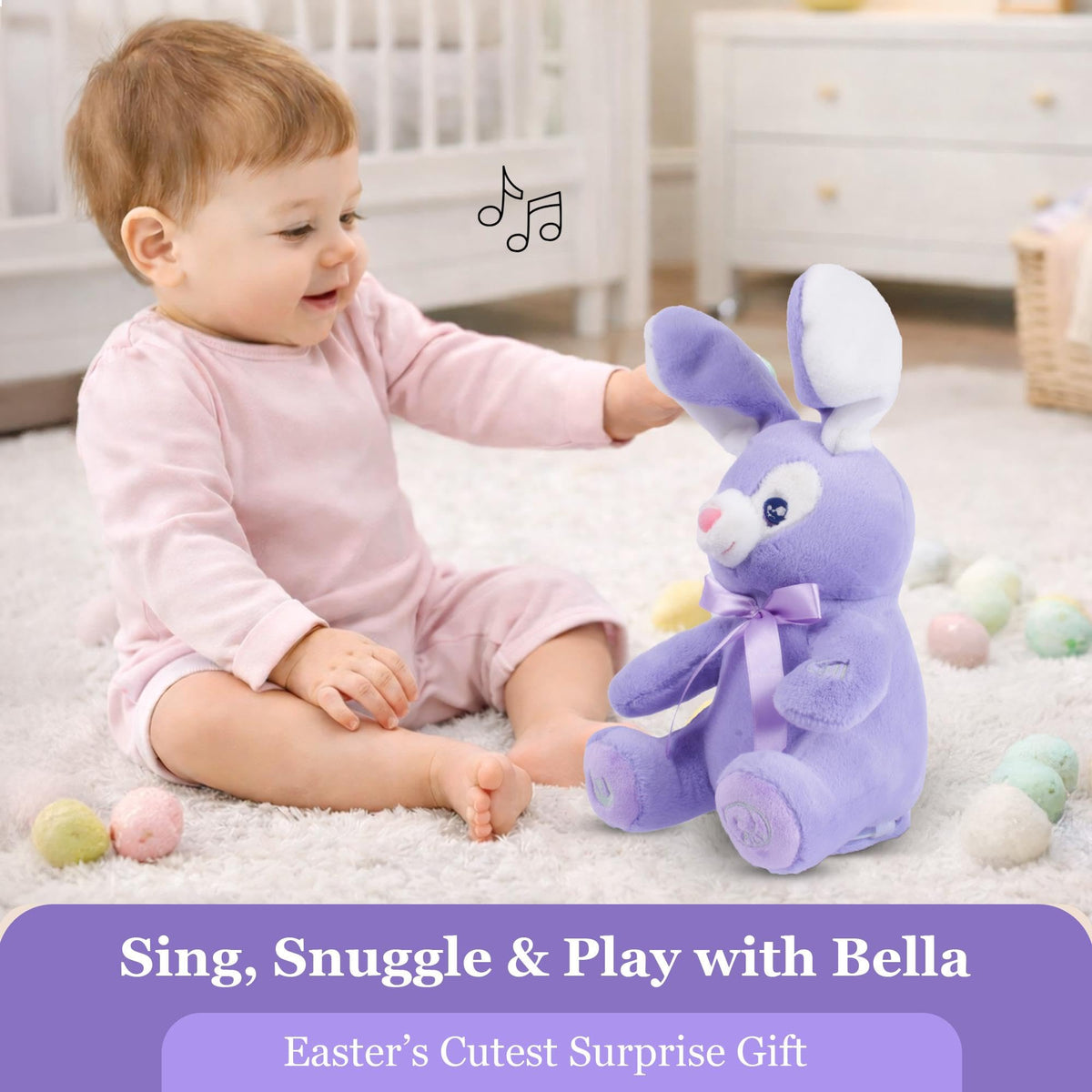 Dimple Bella singing songs bunny provides calming, engaging play.