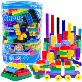 Dimple 300-piece blocks boost fine motor skills and creativity for toddlers.