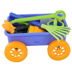 Dimple Garden Wagon blue-green colors highlight cheerful outdoor set.