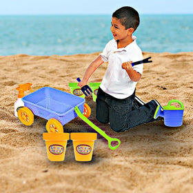 Dimple Garden Wagon kid-pushing action demonstrates portability for transport and games.