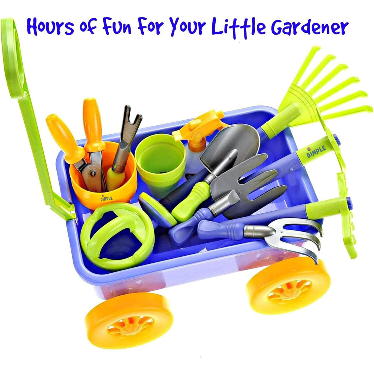 Dimple Garden Wagon pot-set display emphasizing kid-friendly planting with tiny pots.